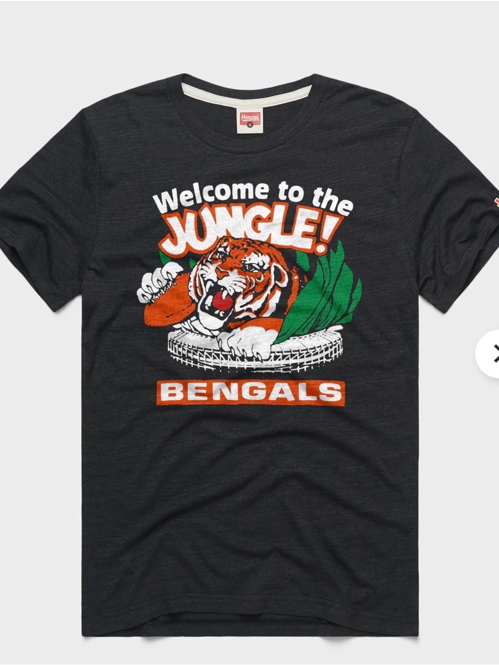 HOMAGE Charcoal Graphic Tee with Orange & White Accents - Picture 7 of 8